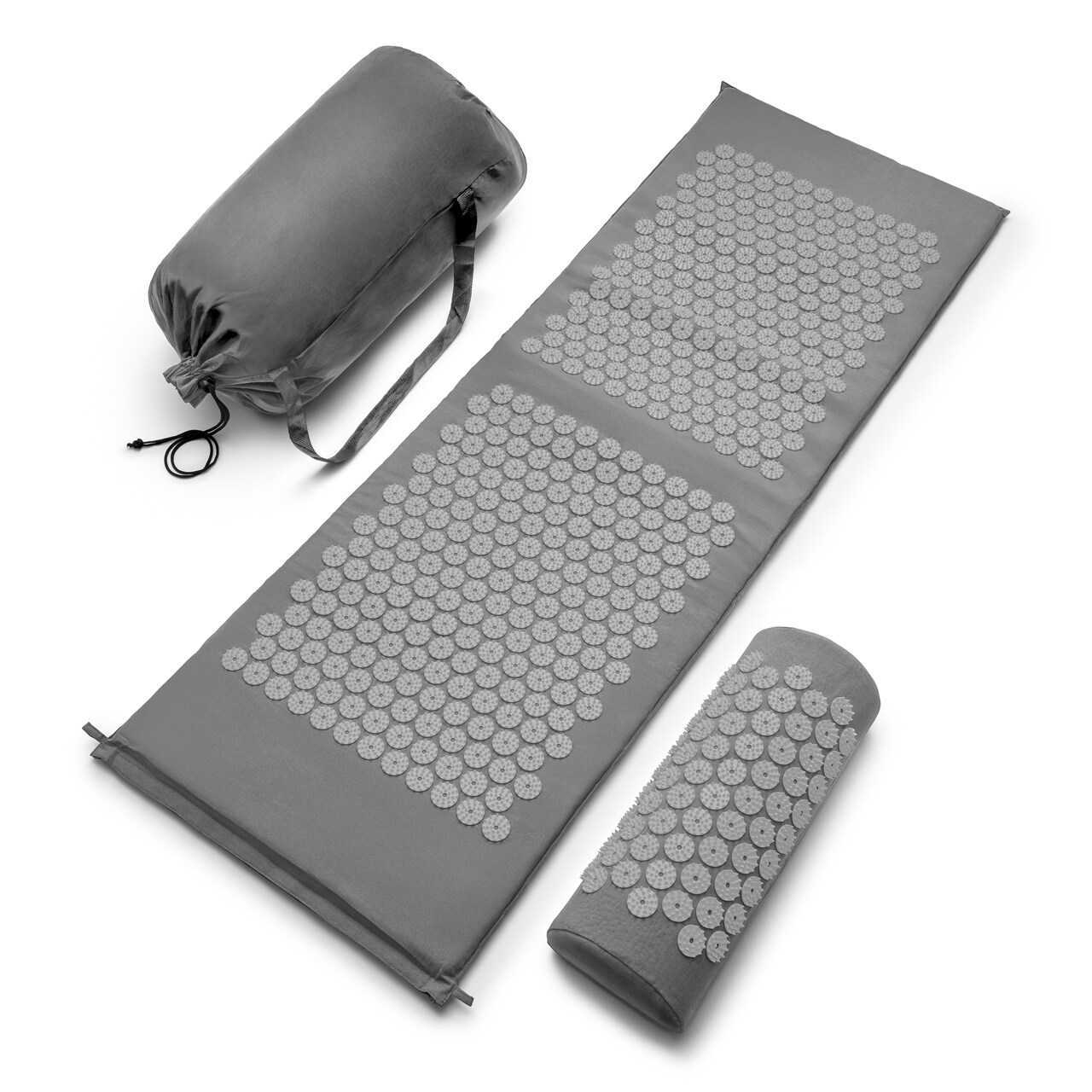 Acupressure Mat and Pillow Set - Grounding Mat for Stress, Back & Neck Pain - Acupuncture Point Massage Mat for Muscle Relaxation, Sciatica, & Meditation - Includes Carry Bag